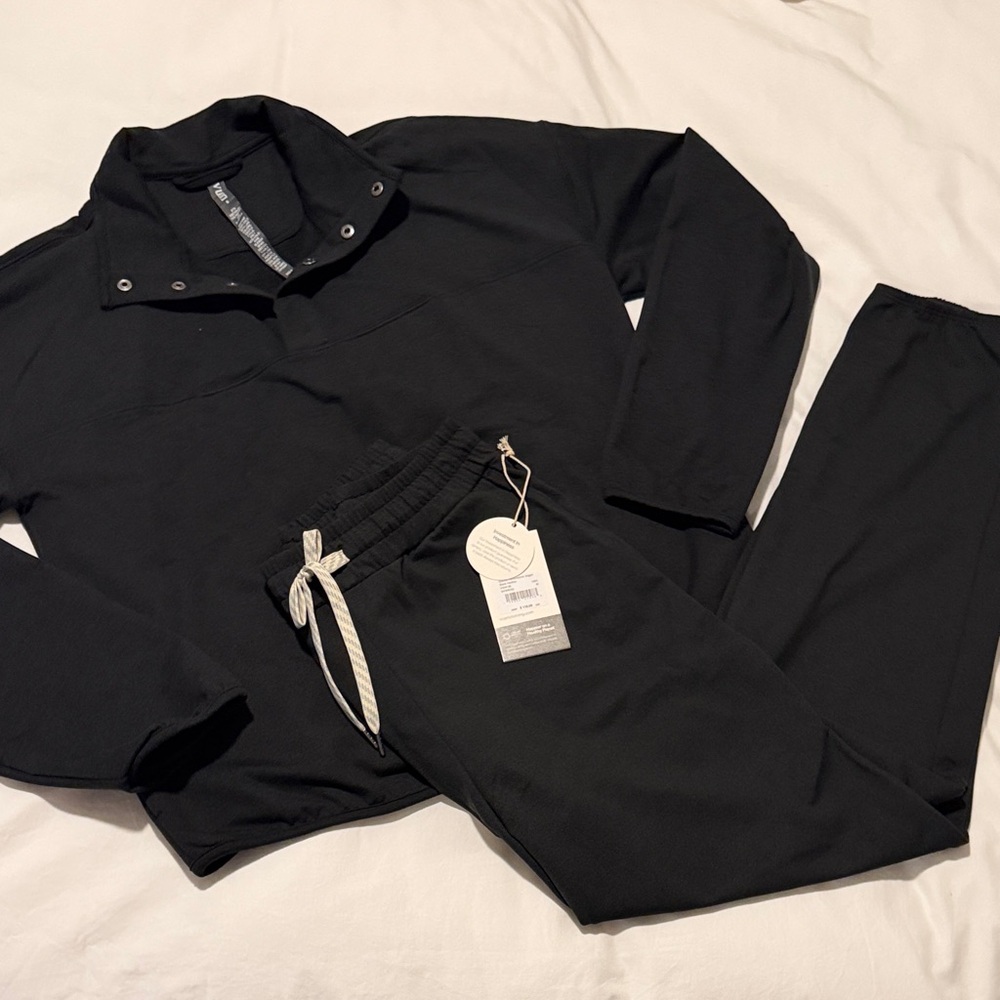 Vuori Black Granite Set Top (S) + Bottoms (M)